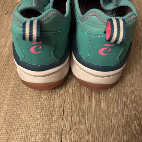 Clove Sneaker Womens 9 Teal Pacific Palm Classic Nursing Casual Faux Leather - Picture 3 of 6